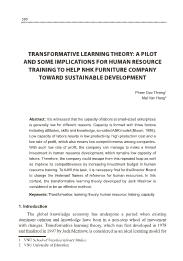 Transformative learning theory: A pilot and some implications for human resource training to help NHK furniture company toward sustainable development