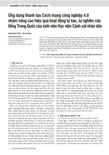 Ứng dụng thành tựu Cách mạng công nghiệp 4.0 nhằm nâng cao hiệu quả hoạt động tự học, tự nghiên cứu tiếng Trung Quốc của sinh viên Học viện Cảnh sát nhân dân