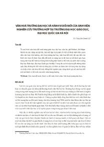 Văn hoá trường đại học và hành vi đổi mới của sinh viên: Nghiên cứu trường hợp tại trường Đại học Giáo dục, Đại học Quốc gia Hà Nội