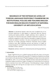 Washback of the vietnam six-levels of foreign language proficiency framework on institutional policies and teaching english for non-English major students at National University of Arts Education