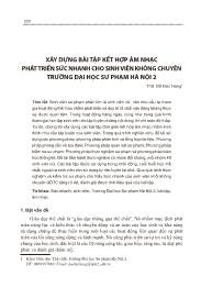 Xây dựng bài tập kết hợp âm nhạc phát triển sức nhanh cho sinh viên không chuyên trường Đại học Sư phạm Hà Nội 2