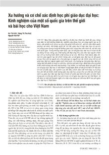 Xu hướng và cơ chế xác định học phí giáo dục đại học: Kinh nghiệm của một số quốc gia trên thế giới và bài học cho Việt Nam