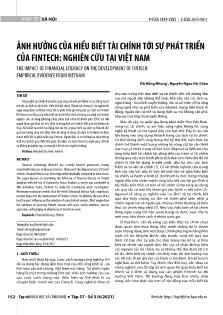 Ảnh hưởng của hiểu biết tài chính tới sự phát triển của Fintech: Nghiên cứu tại Việt Nam