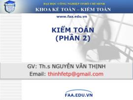 Bài giảng Kiểm toán 2 - Chương mở đầu - Nguyễn Văn Thịnh