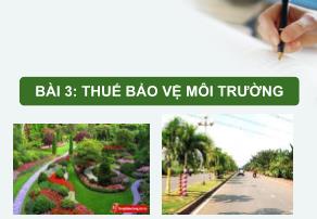 Bài giảng Thuế - Bài 3: Thuế bảo vệ môi trường - Nguyễn Thị Tuyết Trinh
