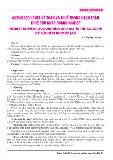 Chênh lệch giữa kế toán và thuế trong hạch toán thuế thu nhập doanh nghiệp