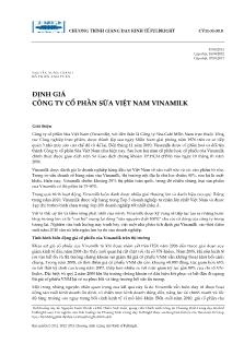 Định giá Công ty Cổ phần sữa Việt Nam Vinamilk