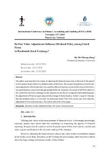Do fair value adjustments influence dividend policy among listed firms in Hochiminh Stock Exchange?