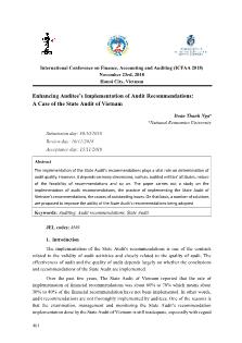 Enhancing auditee’s implementation of audit recommendations: A case of the state audit of Vietnam