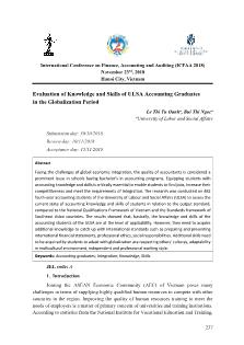 Evaluation of knowledge and skills of ULSA accounting graduates in the globalization period