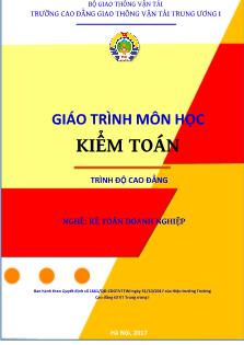 Giáo trình Kiểm toán - Nghề: Kế toán doanh nghiệp