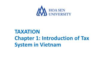 Giáo trình Taxation - Chapter 1: Introduction of Tax System in Vietnam