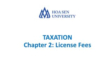 Giáo trình Taxation - Chapter 2: License Fees