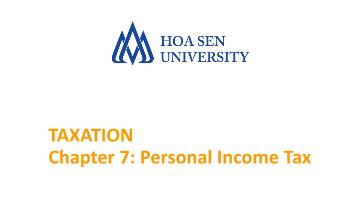 Giáo trình Taxation - Chapter 7: Personal Income Tax