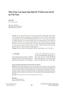 Một số lưu ý áp dụng Nghị định 05 về kiểm toán nội bộ tại Việt Nam