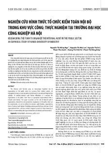 Nghiên cứu hình thức tổ chức kiểm toán nội bộ trong khu vực công: Thực nghiệm tại trường Đại học Công nghiệp Hà Nội