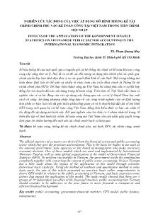 Nghiên cứu tác động của việc áp dụng mô hình thống kê tài chính chính phủ vào kế toán công tại Việt Nam trong tiến trình hội nhập