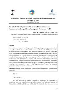 The effect of socially responsible oriented human resource management on competitive advantages: A conceptual model