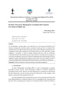 The role of inventory management accounting with corporate governance in digital age