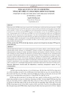 Tổng quan về các yếu tố ảnh hưởng tới sự hữu hiệu của hoạt động kiểm toán nội bộ