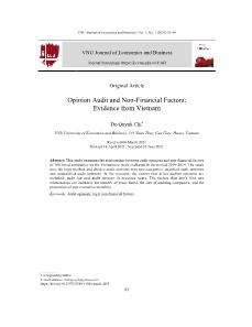 Ý kiến kiểm toán và các nhân tố phi tài chính: Bằng chứng tại Việt Nam