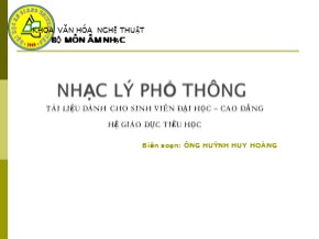 Bài giảng Nhạc lý phổ thông - Huỳnh Huy Hoàng